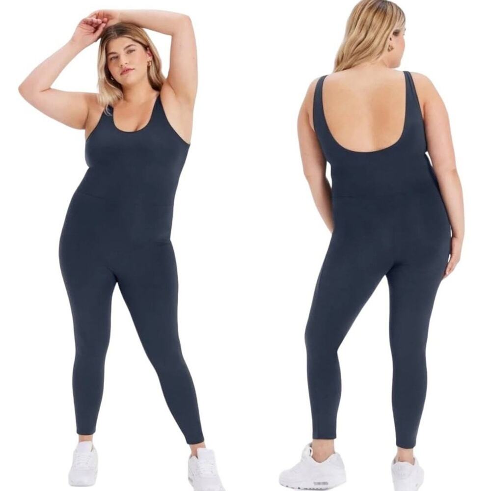 NWT 6XL Girlfriend Collective Midnight Blue Scoop Back Unitard 28.5" Inseam